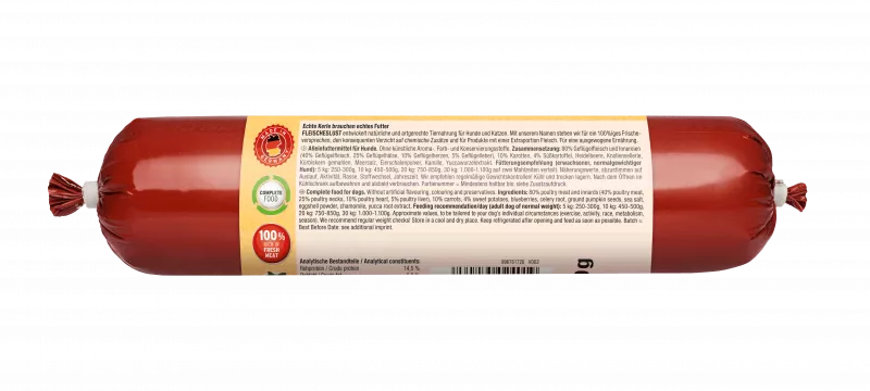 Feines Geflügel mit Karotten, Süßkartoffel und Kamille 400g